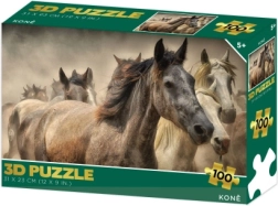 Puzzle 3D – caballos, 100 piezas