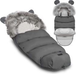 Saco de invierno para cochecito y trineo infantil Ricokids Elmi – Gris oscuro