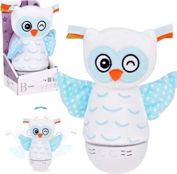 Búho de peluche – lamparita nocturna con colores cambiantes y caja de música para niños