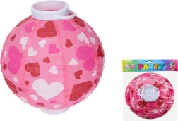 Farol esférico 20 cm a pilas con motivo de corazones
