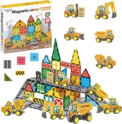 Woopie bloques de construcción magnéticos con maquinaria de obra, 30 piezas