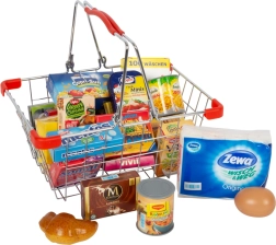 Cesta de la compra metálica con réplicas de alimentos small foot