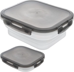 Recipiente plegable de silicona para alimentos con tapa y junta de sellado 1 l