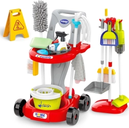 Woopie carrito de limpieza infantil 3 en 1 XXL, 29 piezas – rojo