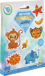 Pintura con diamantes – pegatinas de animalitos, 12 uds.