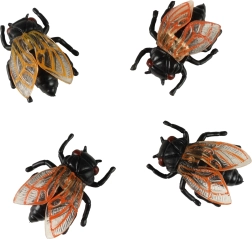 Moscas decorativas de plástico para Halloween 4 uds