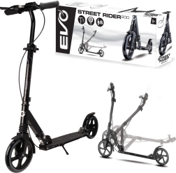 EVO Street Rider 200 patinete urbano plegable, negro, con freno de pie y freno de mano