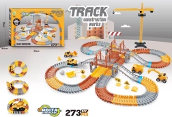 Pista de coches con 2 puentes, 273 piezas (1 cochecito)