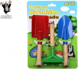 herramientas de jardín para niños Krtek – metal y madera, juego de 3 piezas