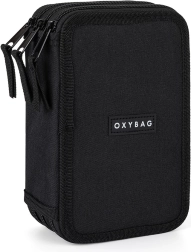 Estuche escolar de tres pisos UNICOLOR negro