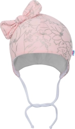 Gorrito infantil de algodón con lazo NEW BABY Nunu rosa
