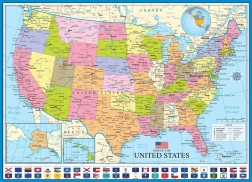 Puzzle EUROGRAPHICS Mapa política de EE. UU. 1000 piezas