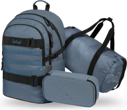 Set de mochilas escolares Skate Dust Blue: mochila, estuche, bolsa deportiva