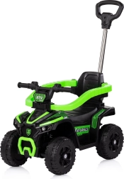 Correpasillos con barra de empuje ATV verde CHIPOLINO