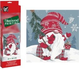 Pintura de diamantes Gnomo navideño 30 × 30 cm