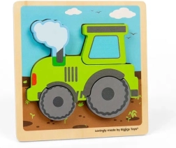Puzzle de encaje de madera con tractor para niños