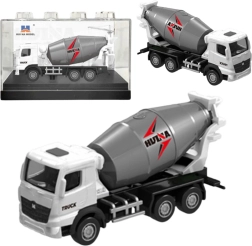 Modelo de colección de hormigonera Huina blanca 1:80