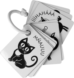 Tarjetas contrastadas en blanco y negro para bebés