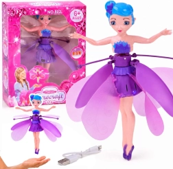 Hada voladora muñeca interactiva con sensor de mano y luz 19 cm - 1 pieza