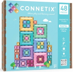 Connetix Pastel Portal Pack – bloques de construcción magnéticos creativos, 48 piezas
