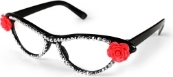 Gafas de carnaval con rosas y pedrería