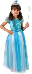 Disfraz infantil de princesa – azul, talla S