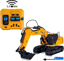 Excavadora de cadenas JCB con control remoto y set de demolición 1:26