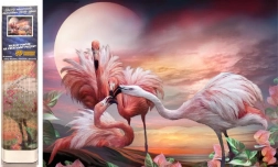 Norimpex pintura de diamantes Flamencos rosas 30x40 cm