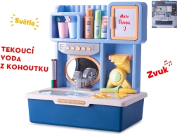 Lavabo infantil interactivo con agua corriente – azul