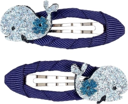 Horquillas para el cabello con ballena brillante - 2 uds