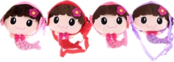 Bolso bandolera de felpa con motivo de sirena para niños
