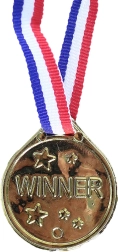 Juego de medallas doradas en tricolor, 6 uds
