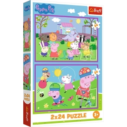 Puzle 2x24 Peppa en el parque infantil - Peppa Pig