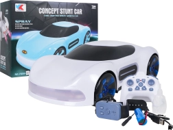 Coche RC con efecto de humo y control mediante mando y reloj – blanco