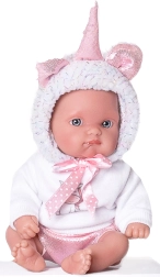 Muñeca bebé realista unicornio blanca 21 cm