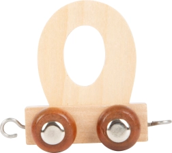 Vagón de madera con la letra O para vías de tren small foot