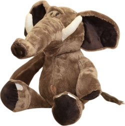 Elefante de peluche marrón con orejas grandes 22 cm