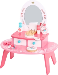 Tocador de madera rosa con espejo TOOKY TOY