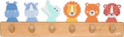 Perchero infantil de madera para abrigos amigos animales - 1 pieza