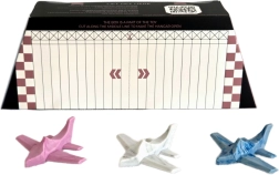 Toddleroad Hangár Marble – set de 3 aviones ergonómicos de silicona con caja funcional