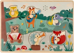 Rompecabezas sonoros con animalitos e instrumentos musicales