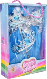Set de princesa pequeña con falda azul y accesorios