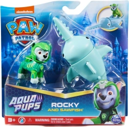 Paw Patrol Aqua Pups Rocky y pez sierra – figuras con cabeza móvil