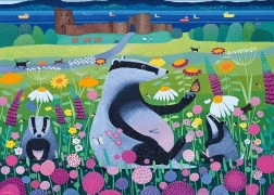 Puzzle Ravensburger Ermines entre flores 1000 piezas