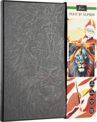 Pintura por números en lienzo negro – león