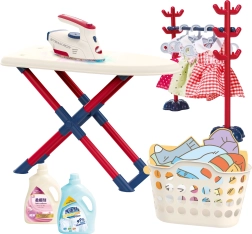 Woopie Juego de planchado infantil XXL con tabla de planchar y cesta para la ropa
