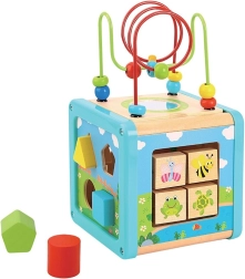 Cubo de madera con laberinto BABU