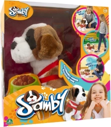 Bernardo interactivo Samby: perrito de peluche caminador con correa