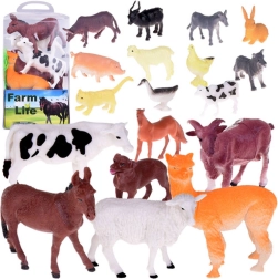 Set de granja con animales – vaca, caballo, perro, pato, 27 piezas