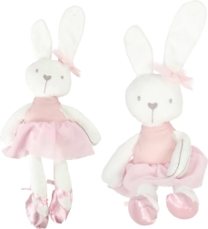 Conejito de peluche con vestido rosa 42 cm